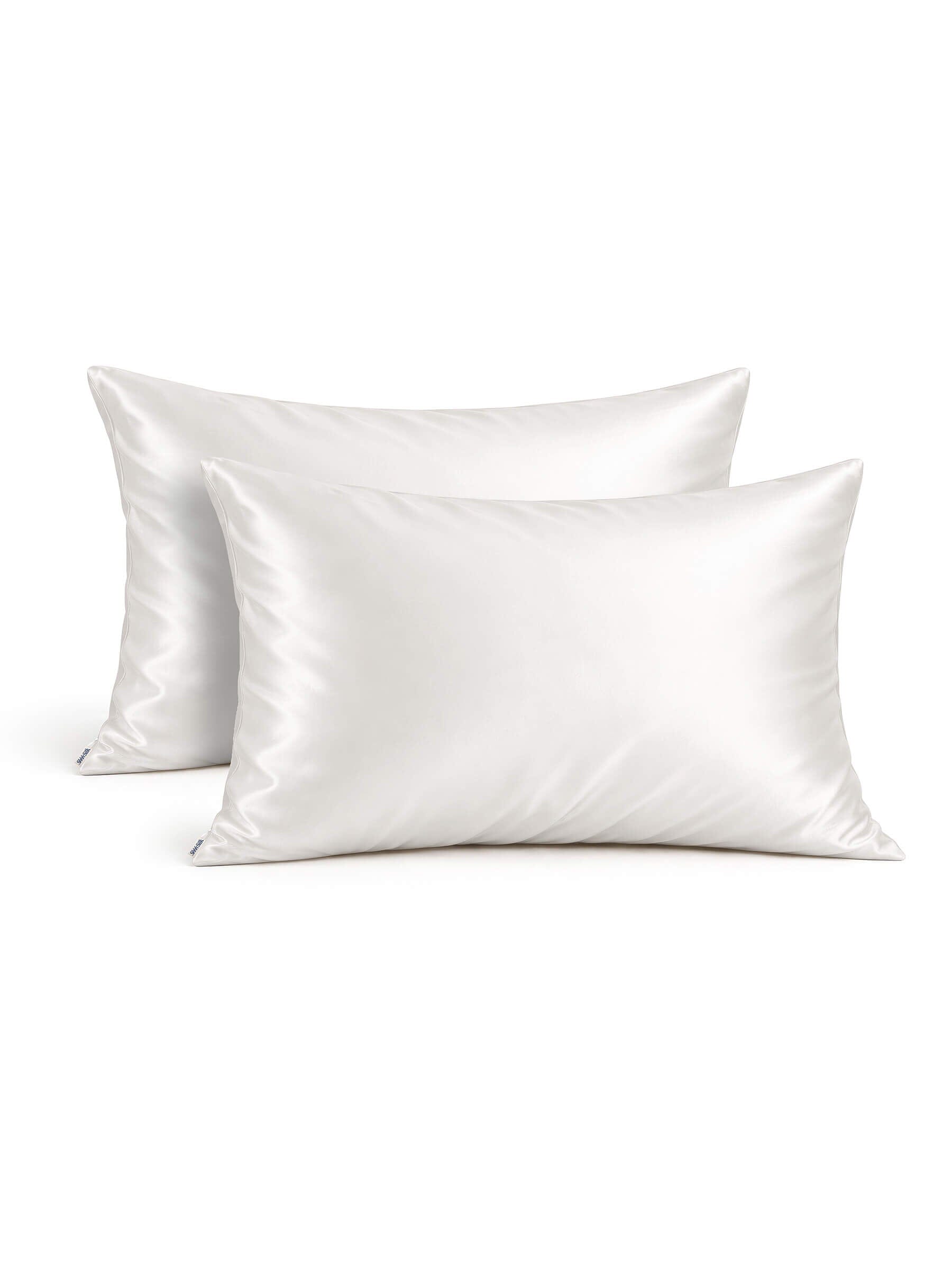 2 Off White Silk Pillowcases - Queen Size - Zippered