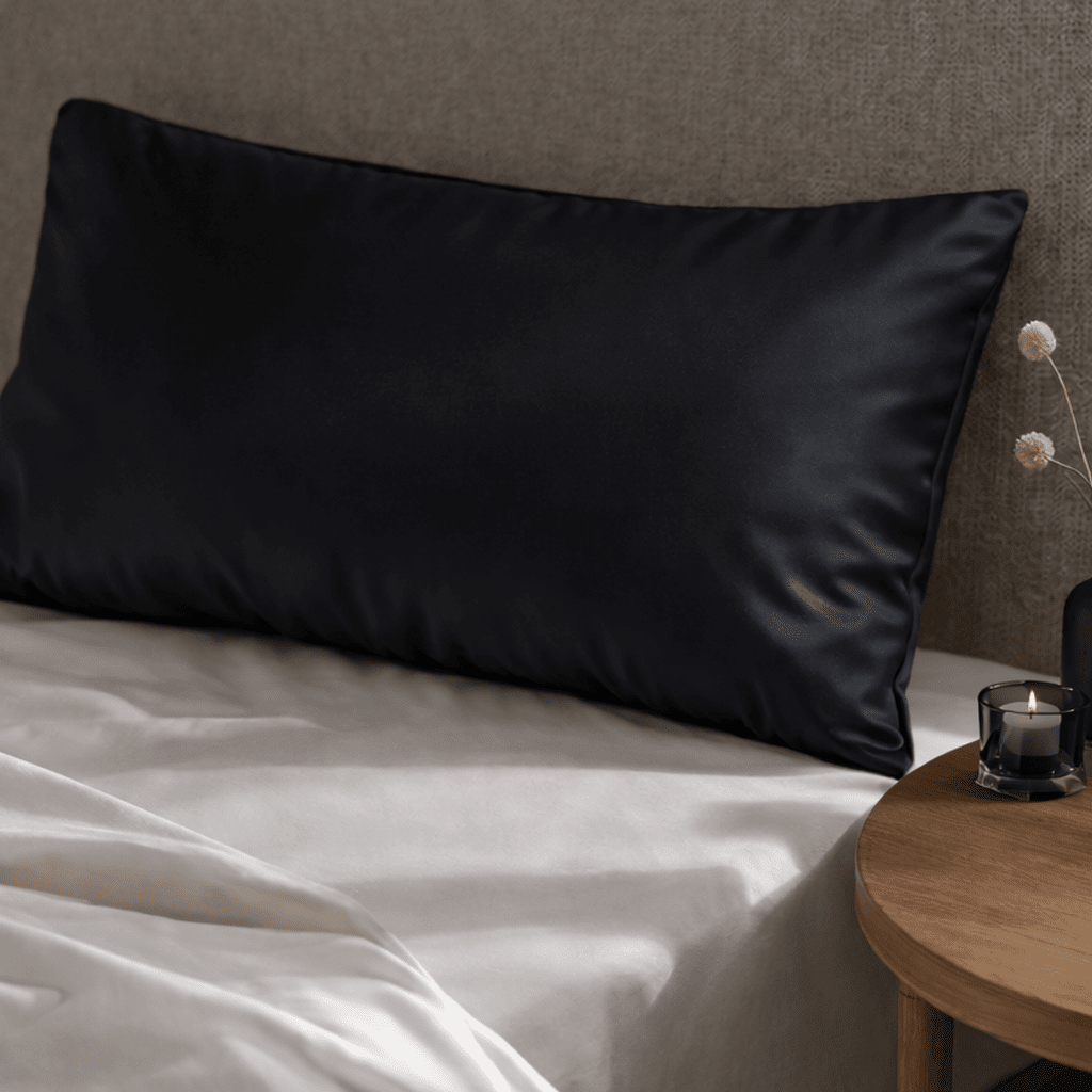 Black Silk Pillowcase - King Size - Zippered