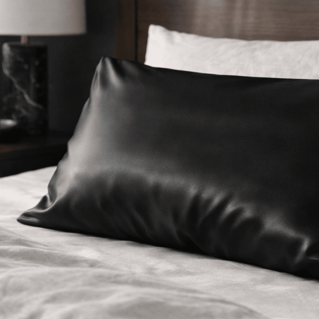 Black Silk Pillowcase - Queen Size - Zippered