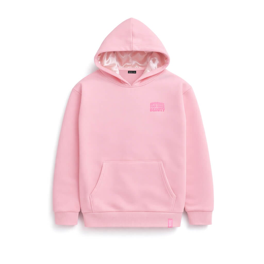 Pink Silk Lined Hoodie - Inner Beauty