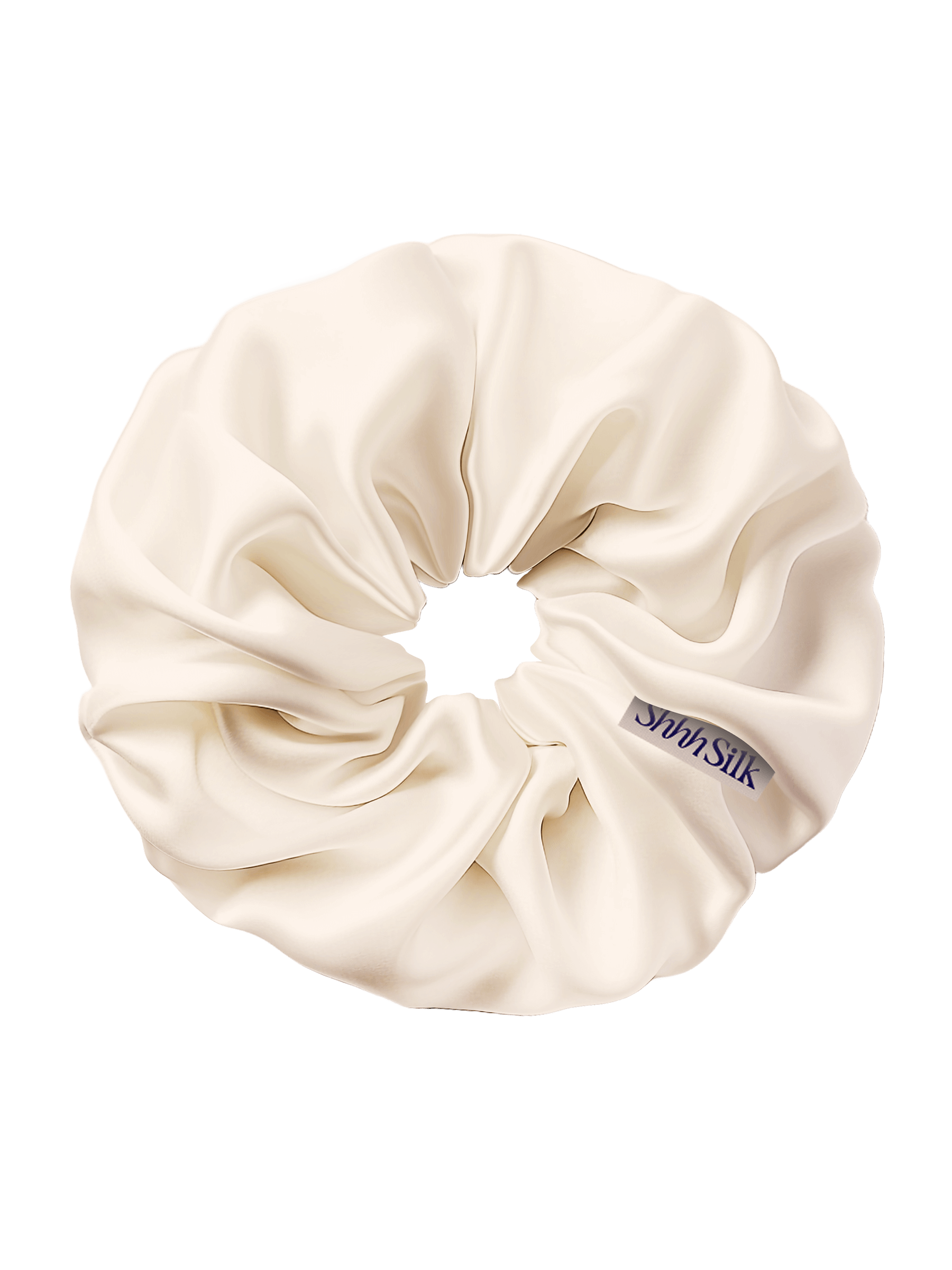 Oversized Nude Silk Scrunchie