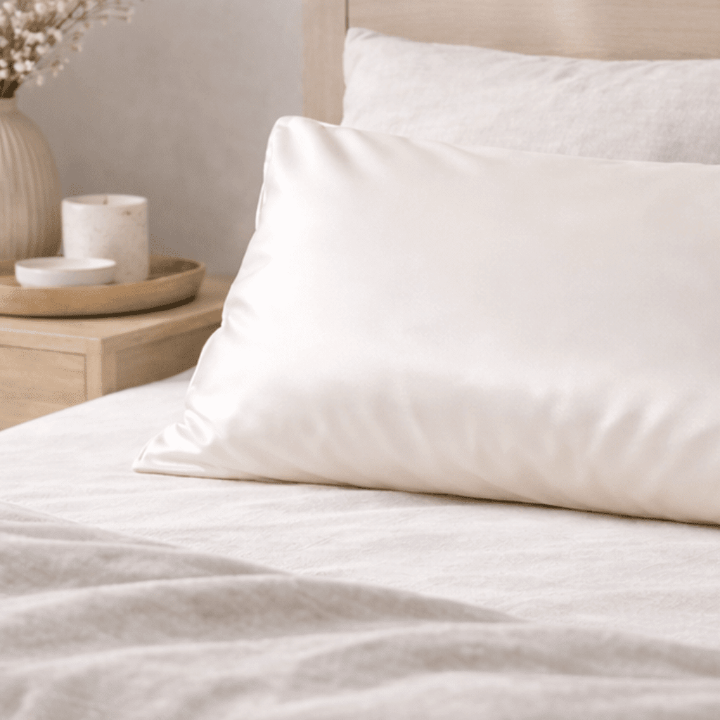 Off White Silk Pillowcase - Queen Size - Zippered