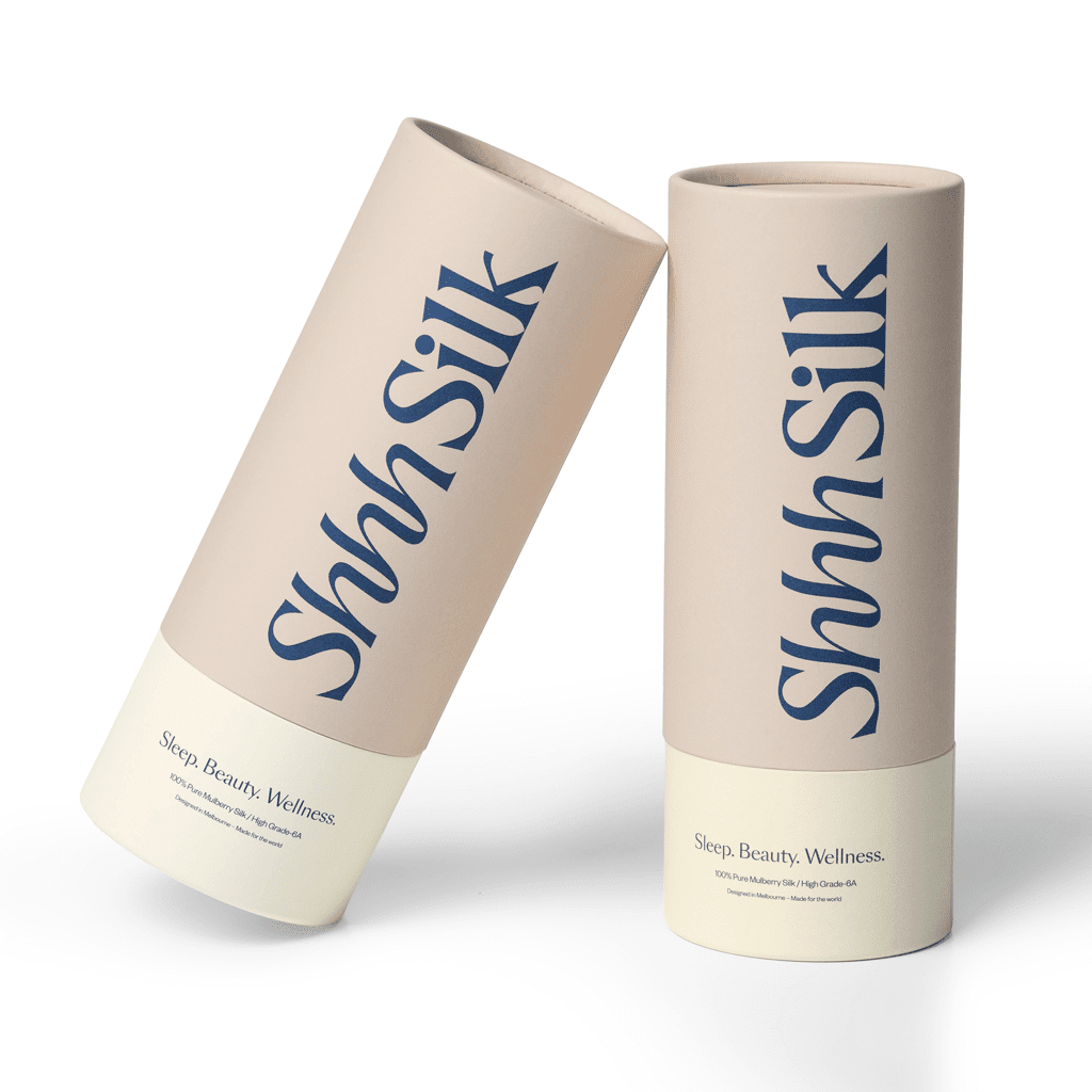 Two 'Shhh Silk' product tubes on a white background