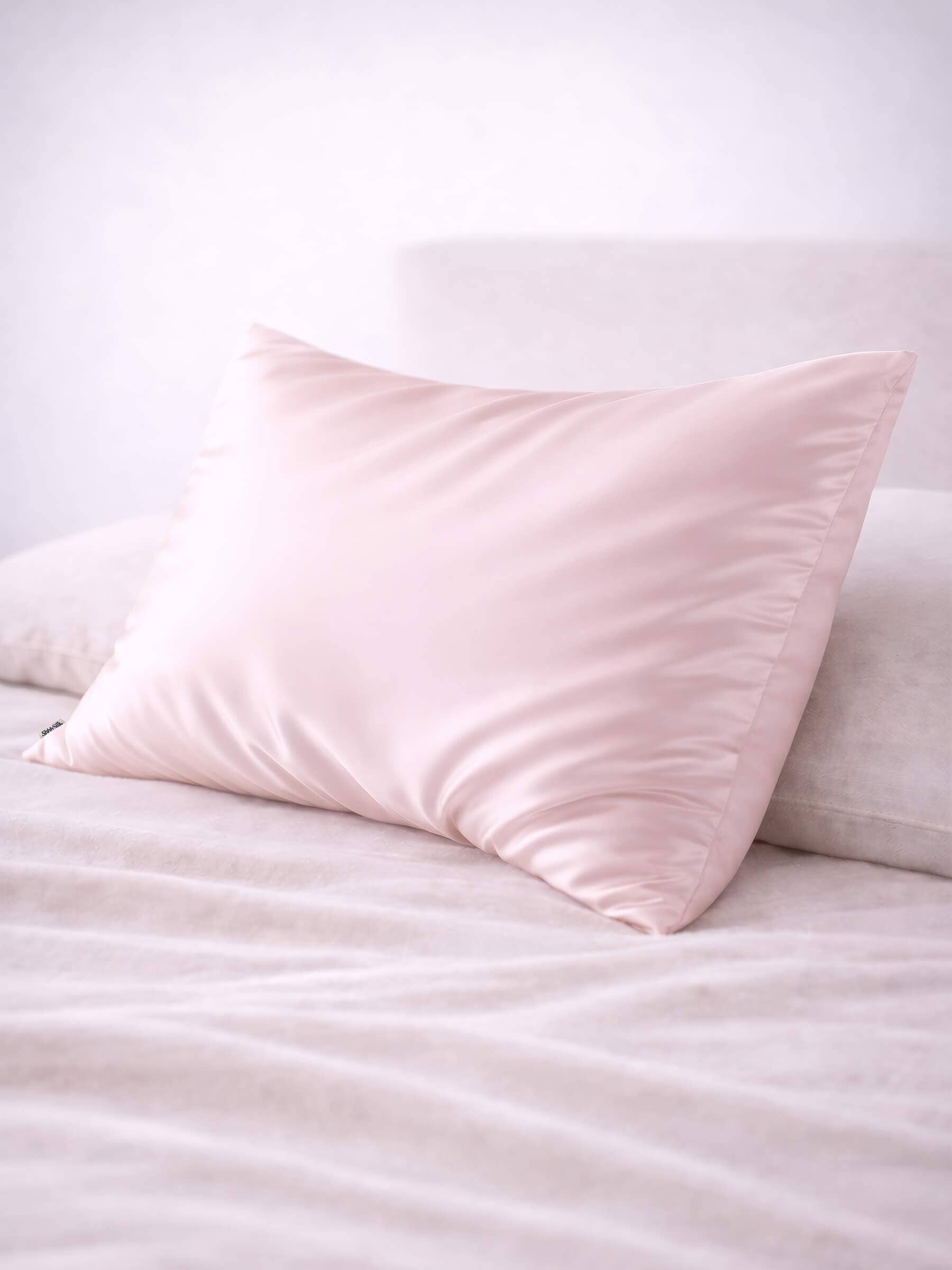 Pink Silk Pillowcase - Queen Size - Zippered