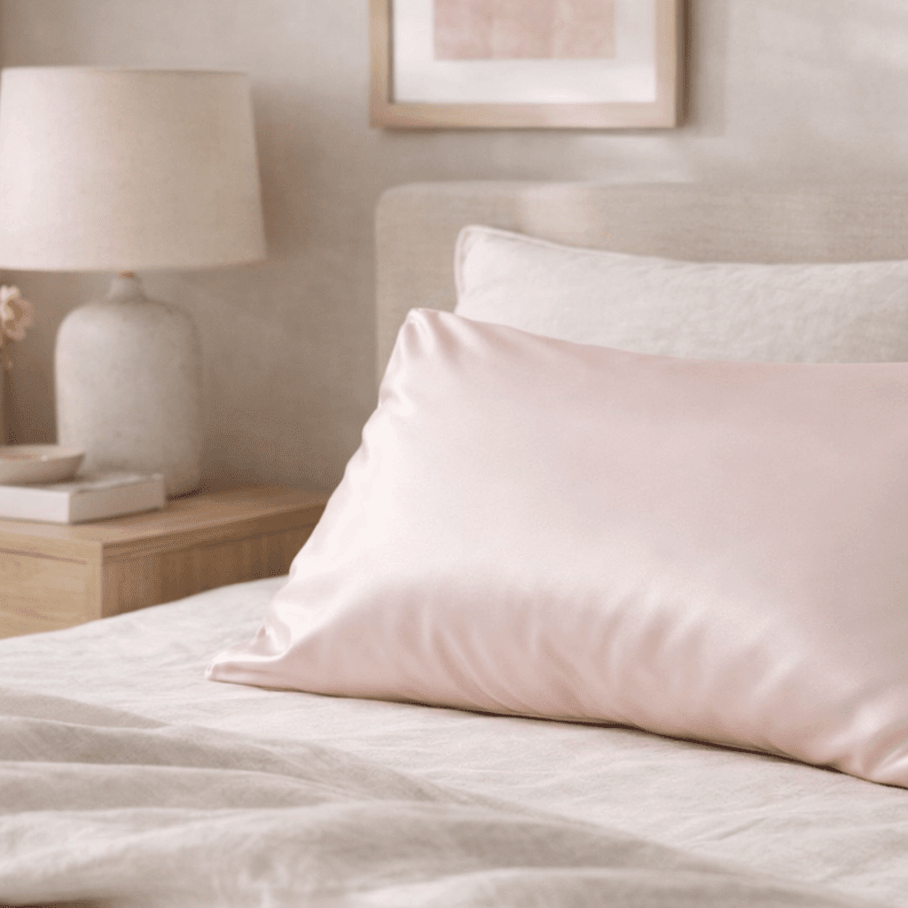 Pink Silk Pillowcase - Queen Size - Zippered
