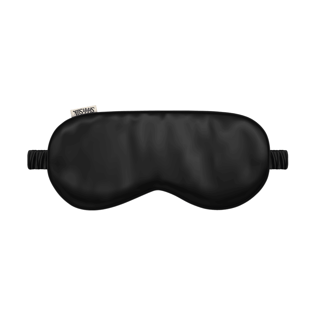 Black silk sleep mask