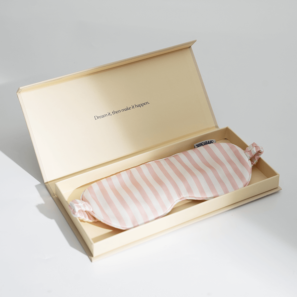 Pink Stripe Silk Sleep Mask