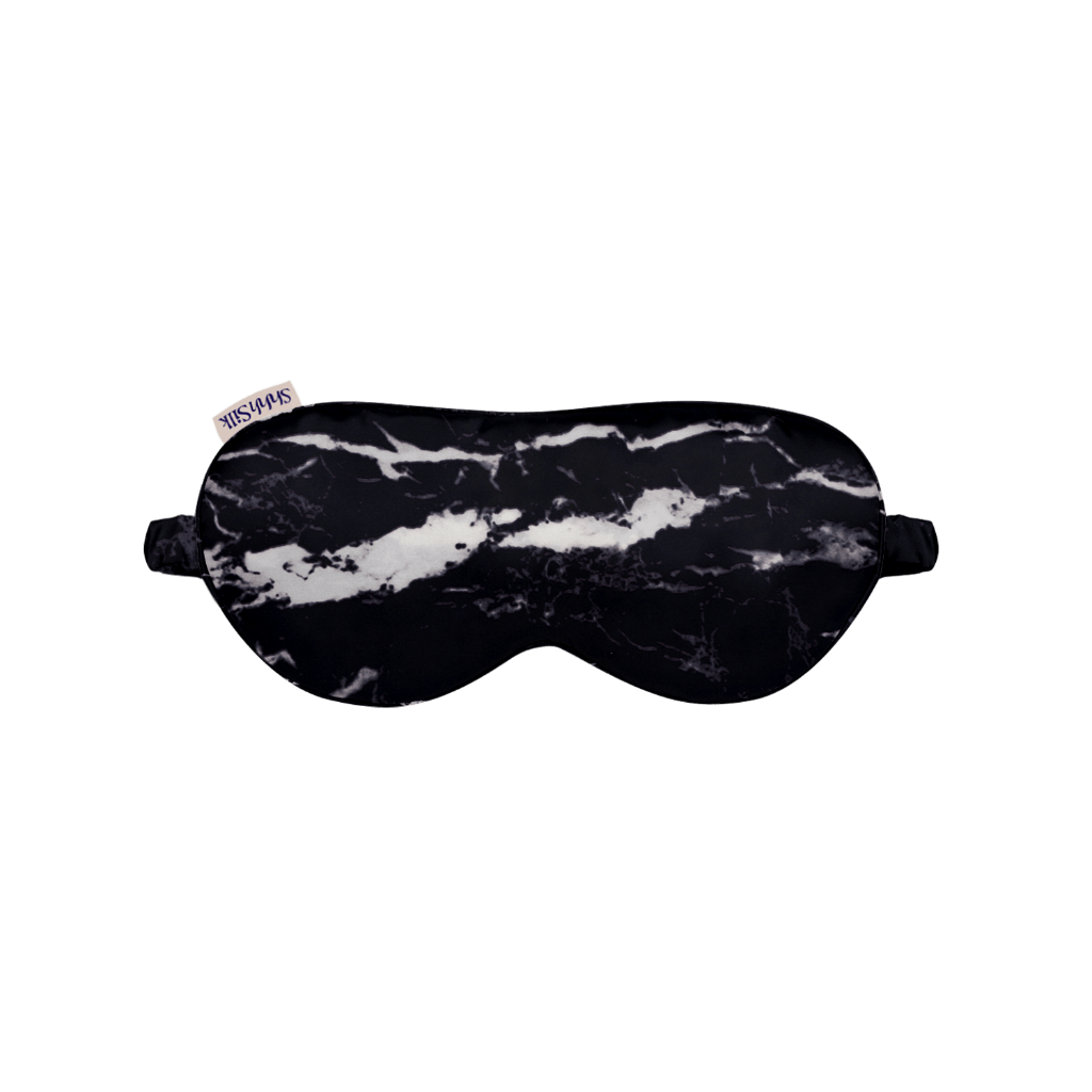 Black Marble Silk Sleep Mask