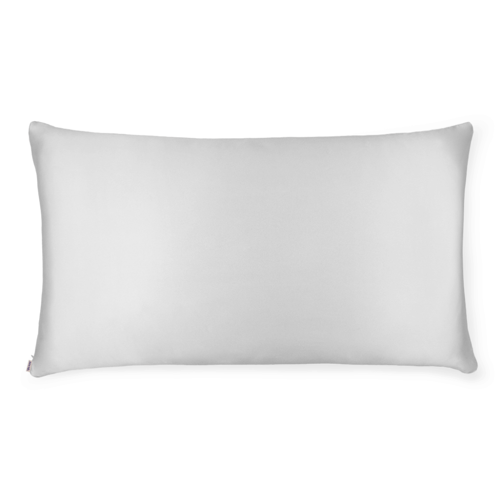 2 Grey Silk Pillowcases - King Size - Zippered