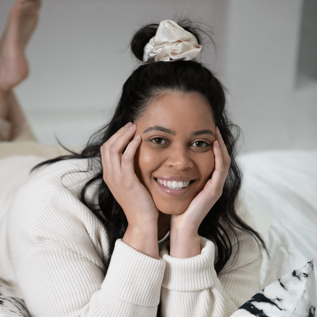 Oversized Nude Silk Scrunchie