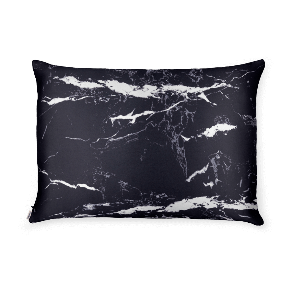 Black Marble Silk Pillowcase - Queen Size - Zippered