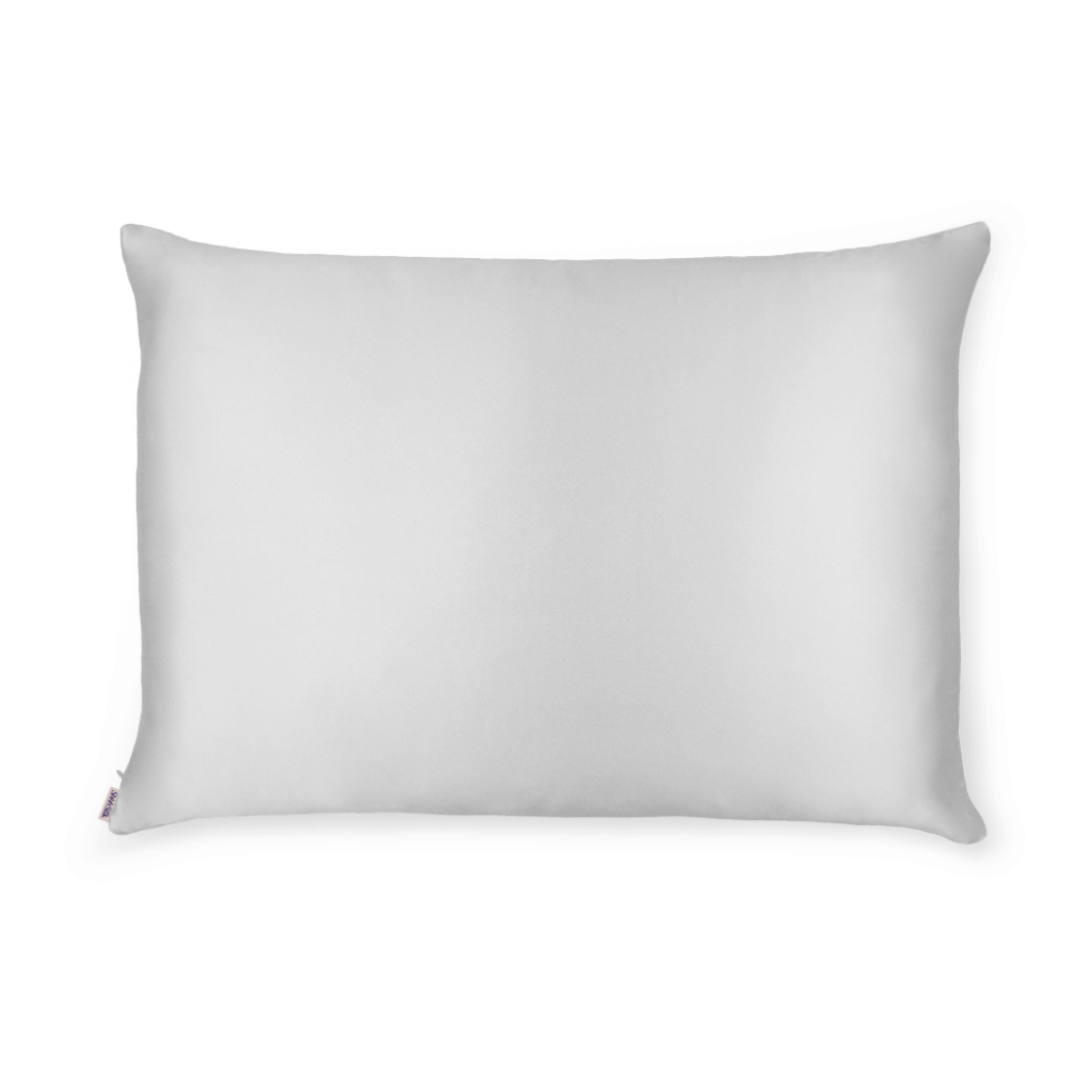 2 Grey Silk Pillowcases - Queen Size - Zippered