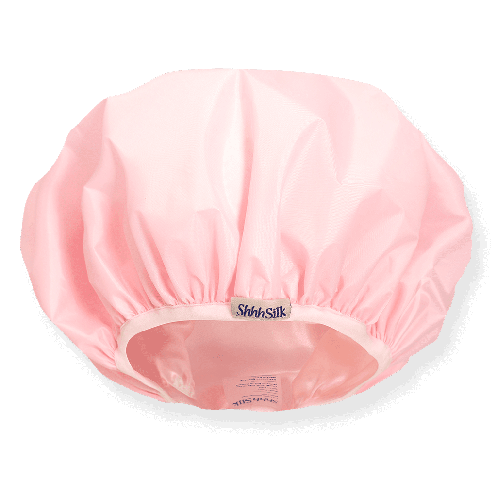 Pink Silk Lined Shower Cap - Ready To Ship Now