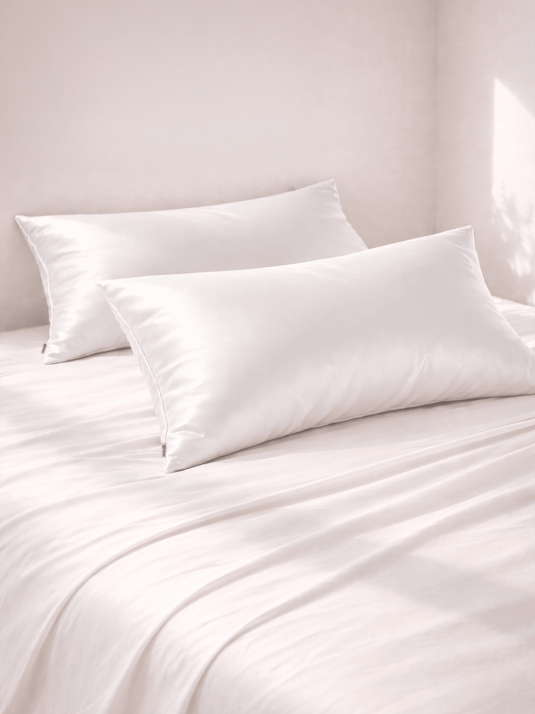 LIMITED EDITION - 2 Pack Pure White 25 Momme Silk Pillowcases - King Size - Zippered