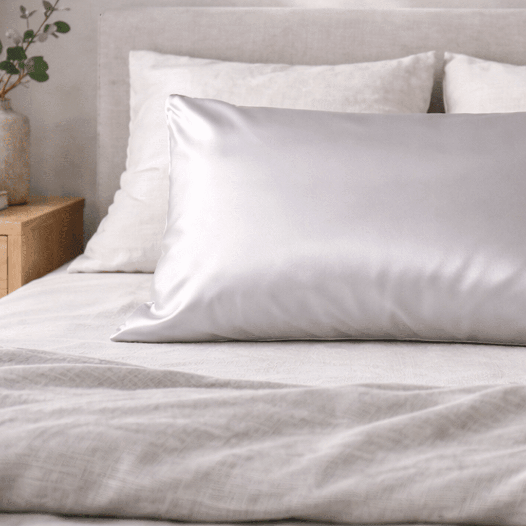 Grey Silk Pillowcase - Queen Size - Zippered