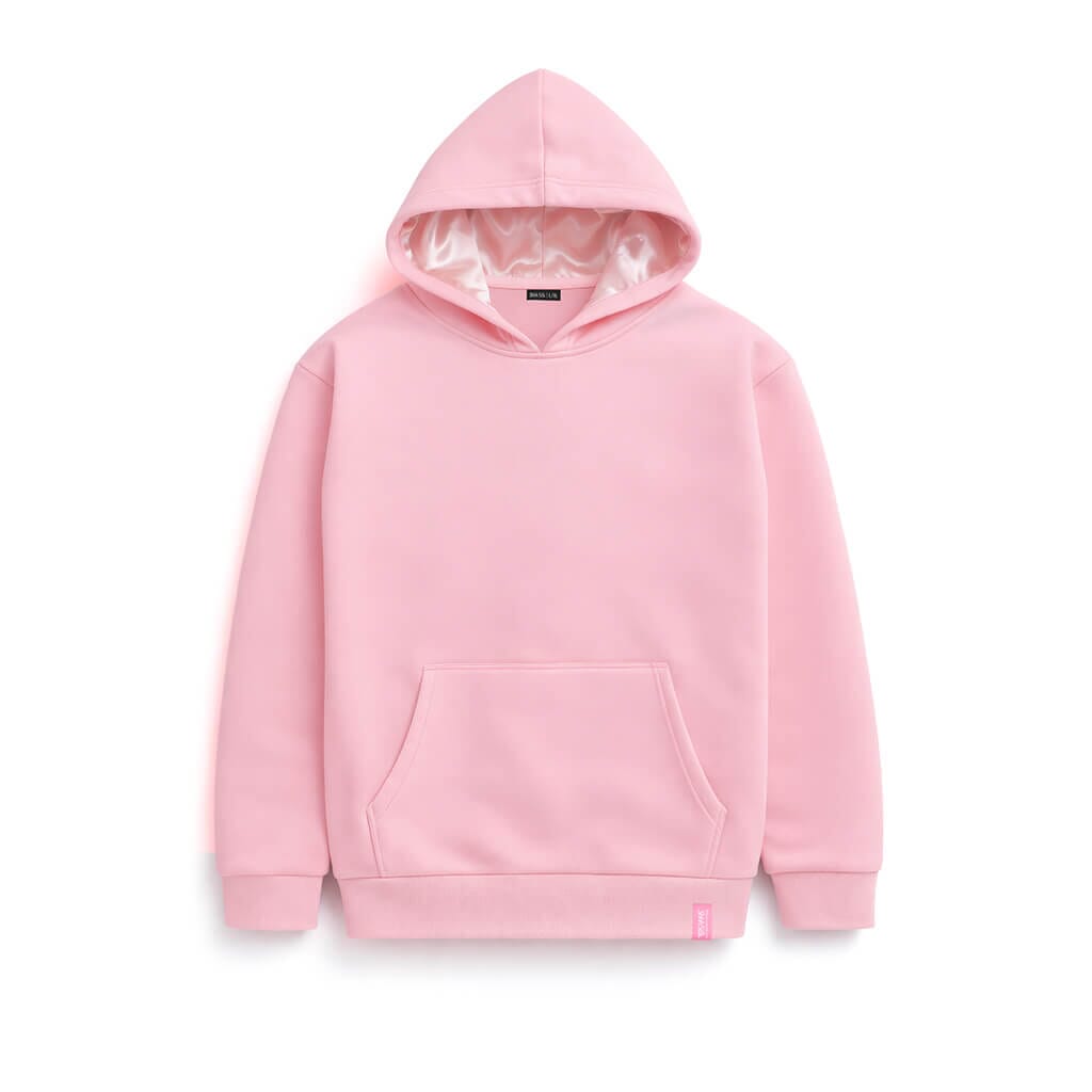 Pink Silk Lined Hoodie