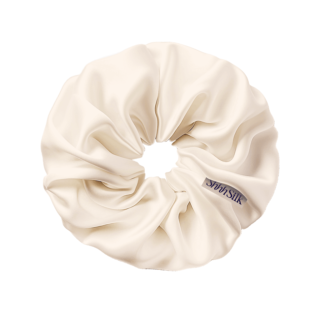 Oversized Nude Silk Scrunchie