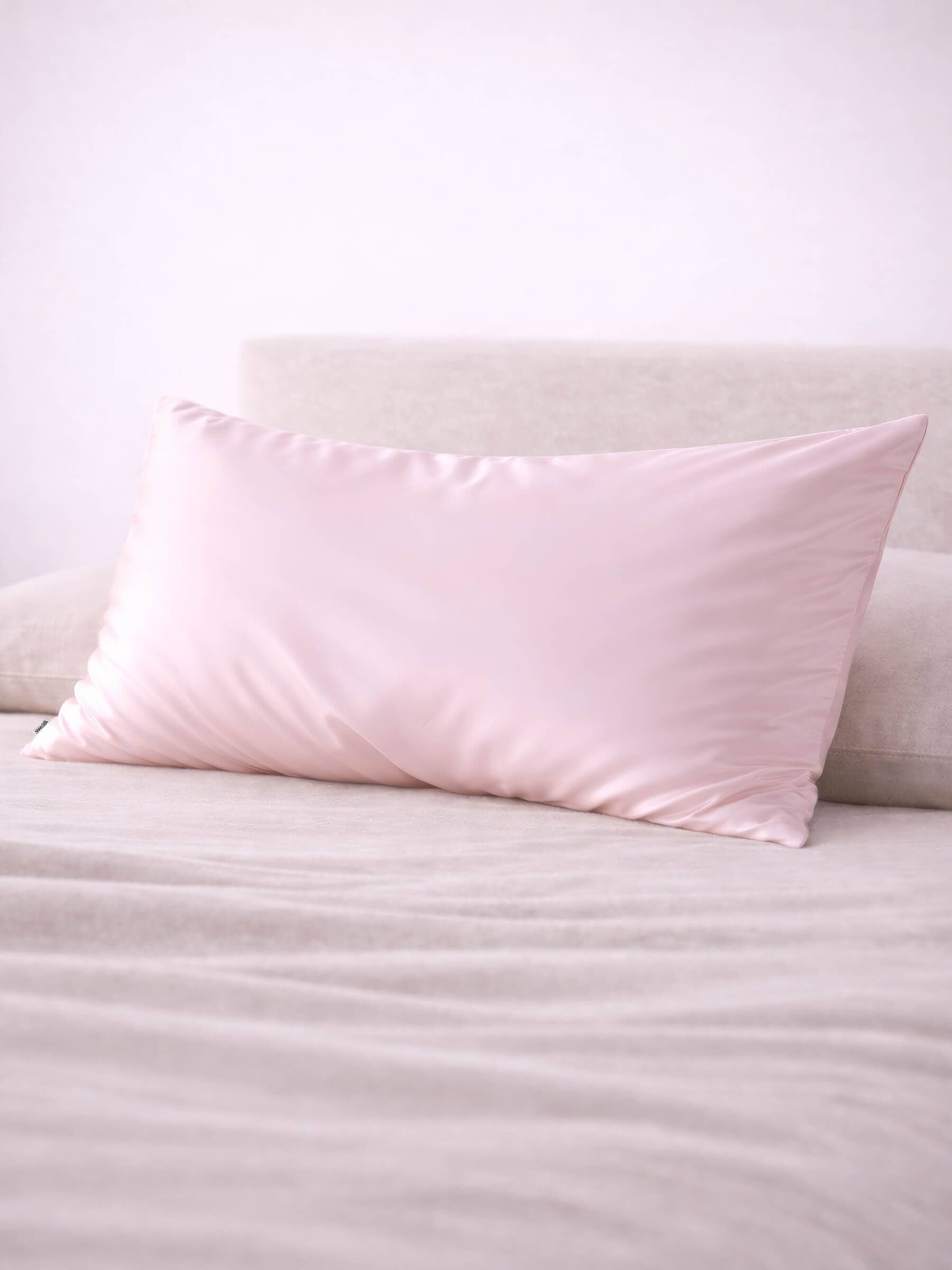 Pink Silk Pillowcase - King Size - Zippered