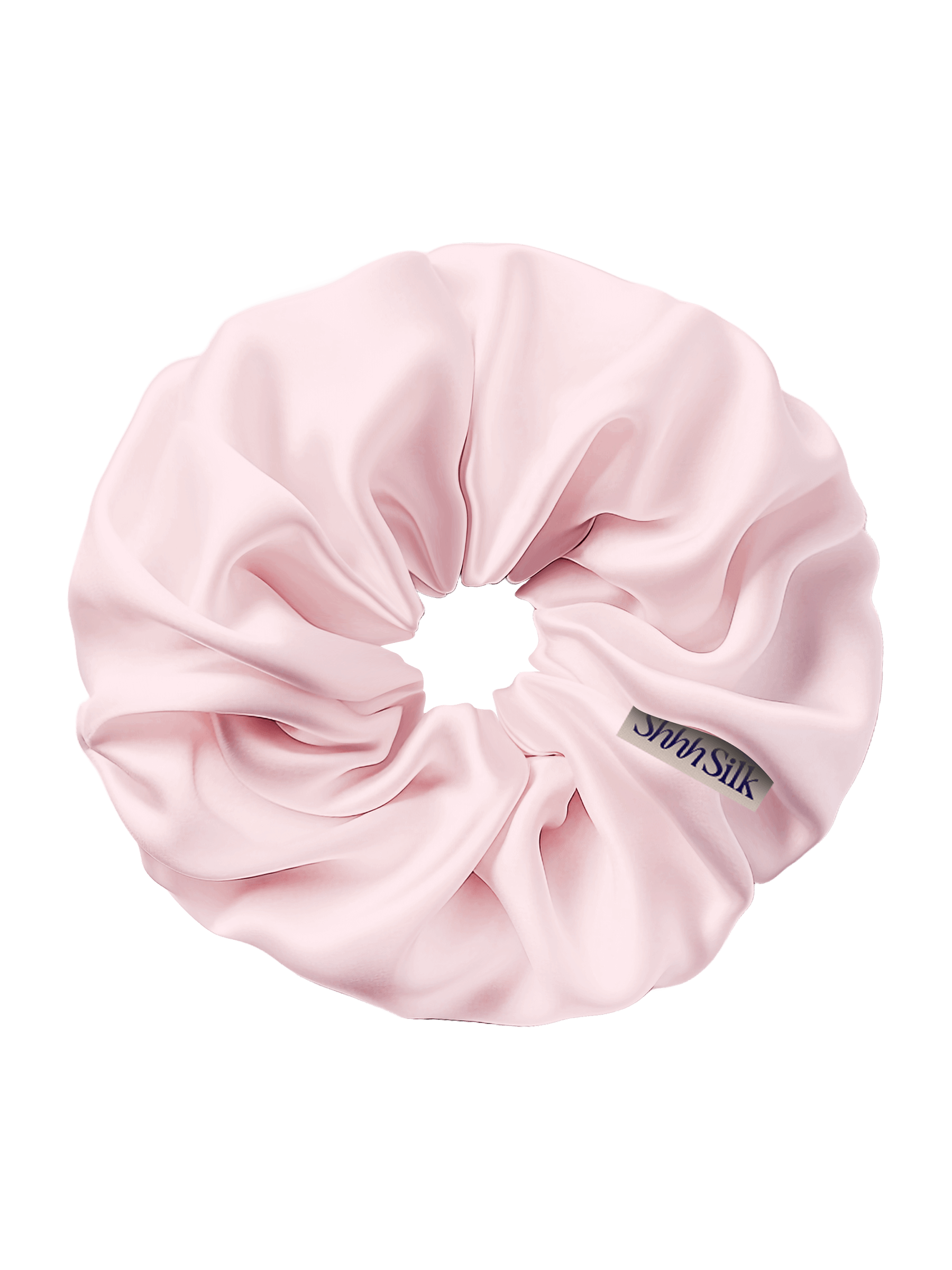 Oversized Pink Silk Scrunchie