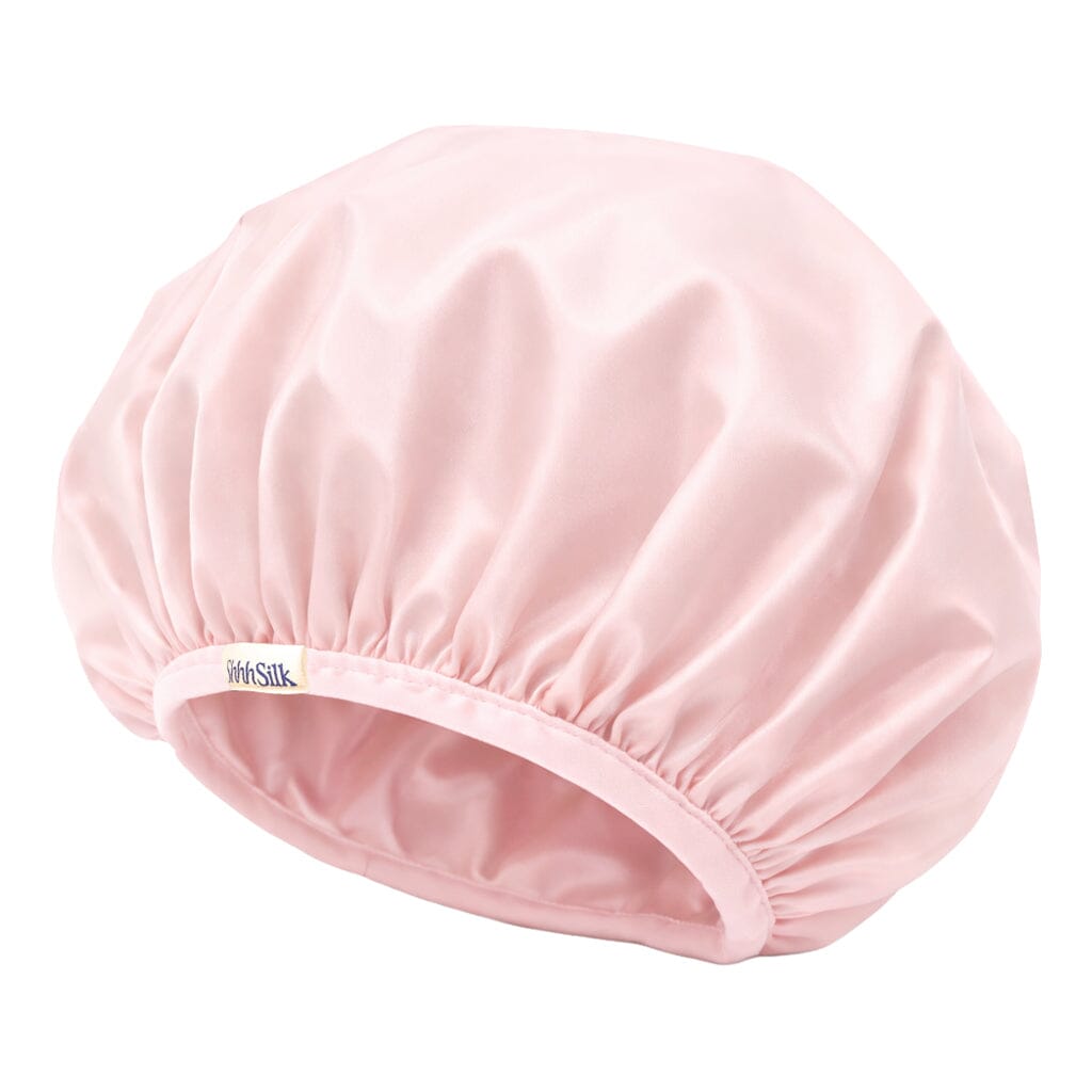 Pink Silk Lined Shower Cap