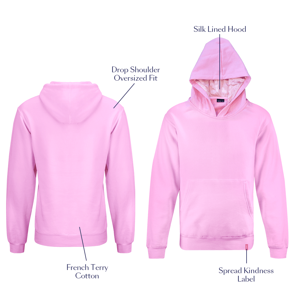 Pink Silk Lined Hoodie