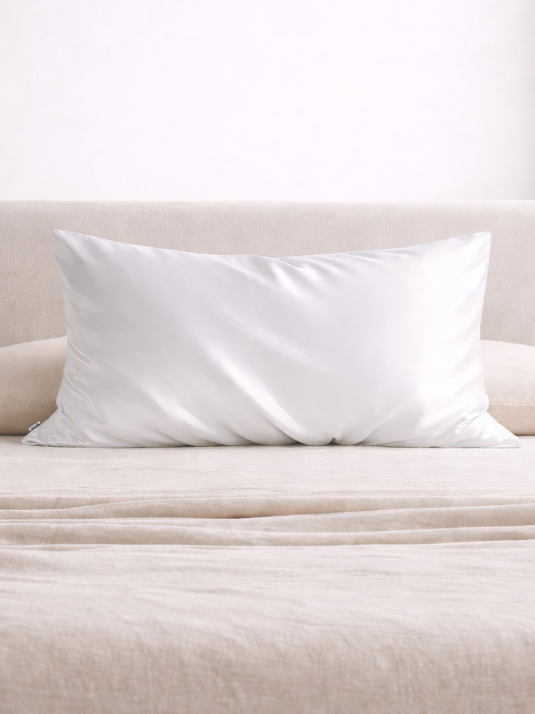 LIMITED EDITION - Pure White 25 Momme Silk Pillowcase - King Size - Zippered