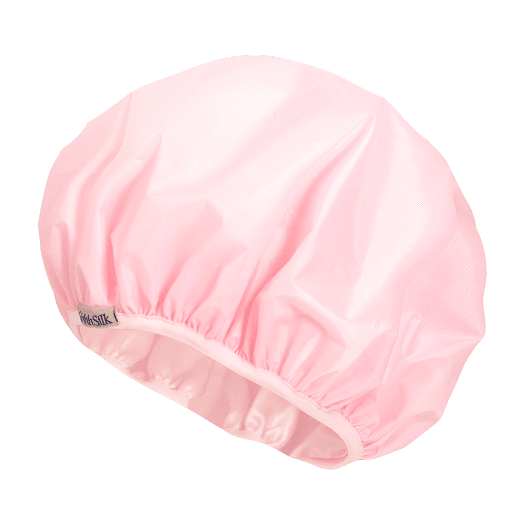 Pink Silk Lined Shower Cap