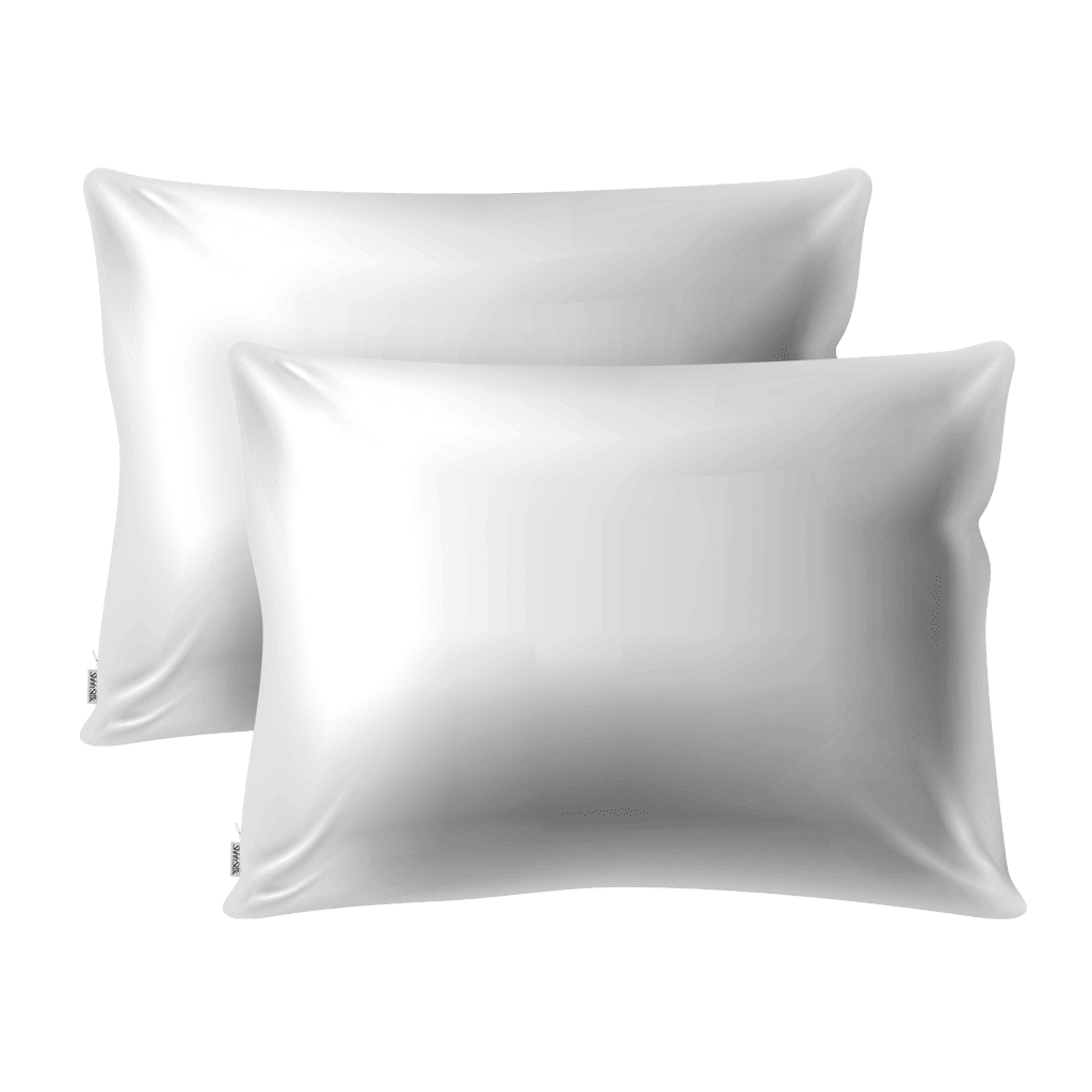 2 Grey Silk Pillowcases - Queen Size - Zippered