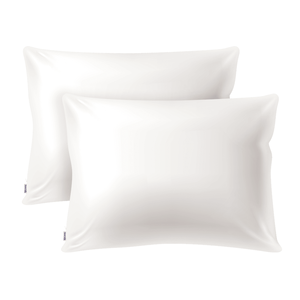 2 Off White Silk Pillowcases - Queen Size - Zippered