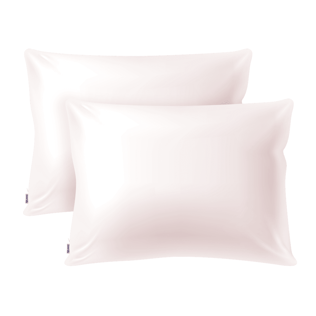 2 Pink Silk Pillowcases - Queen Size - Zippered