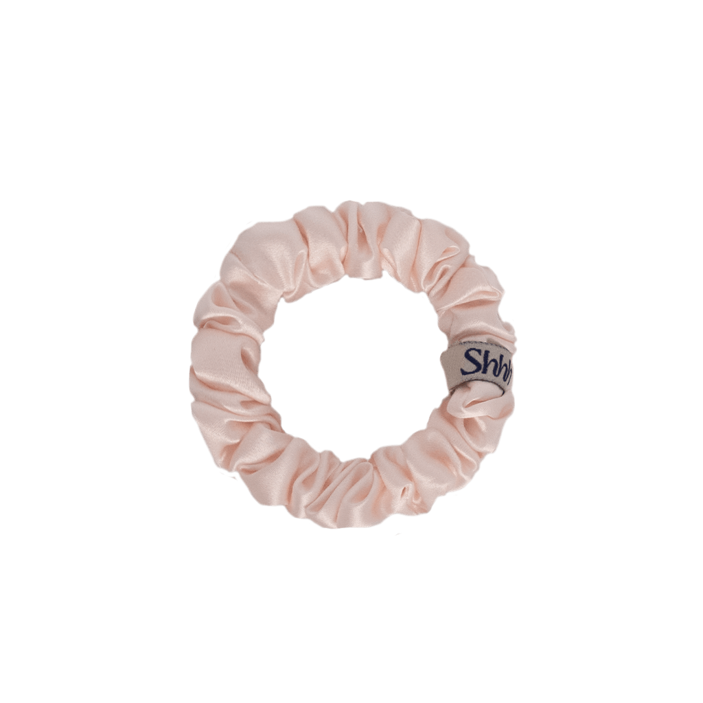 3 Pack Medium Silk Scrunchies - Grey, Pink and Off White