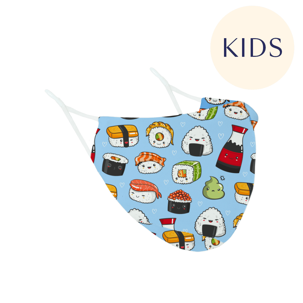 Kids Reusable Sushi Silk Face Covering Mask