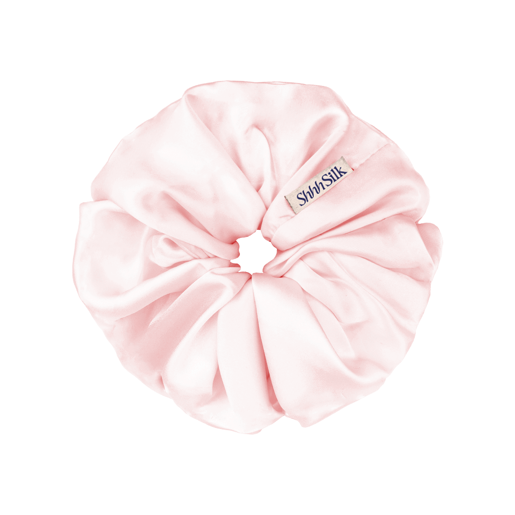 Oversized Pink Silk Scrunchie