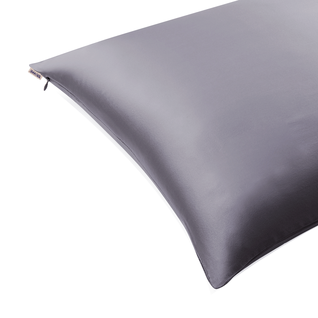 Violet Grey Silk Pillowcase  - Queen Size - Zippered