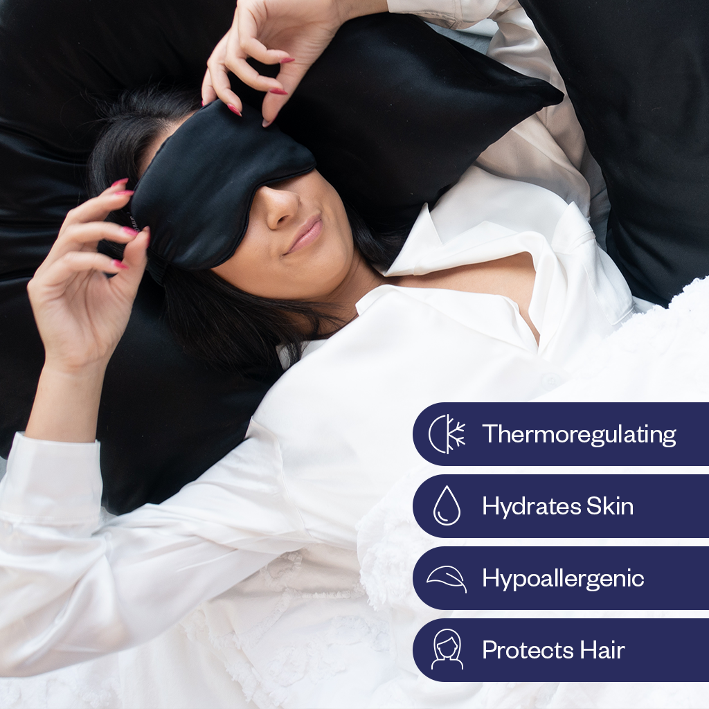 Satin pillowcase online black hair