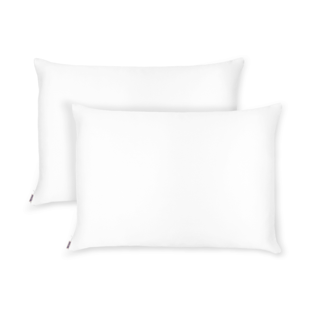 LIMITED EDITION - 2 Pack Pure White 25 Momme Silk Pillowcases - Queen Size - Zippered
