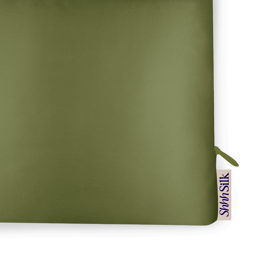 Sage Silk Pillowcase - Queen Size - Zippered