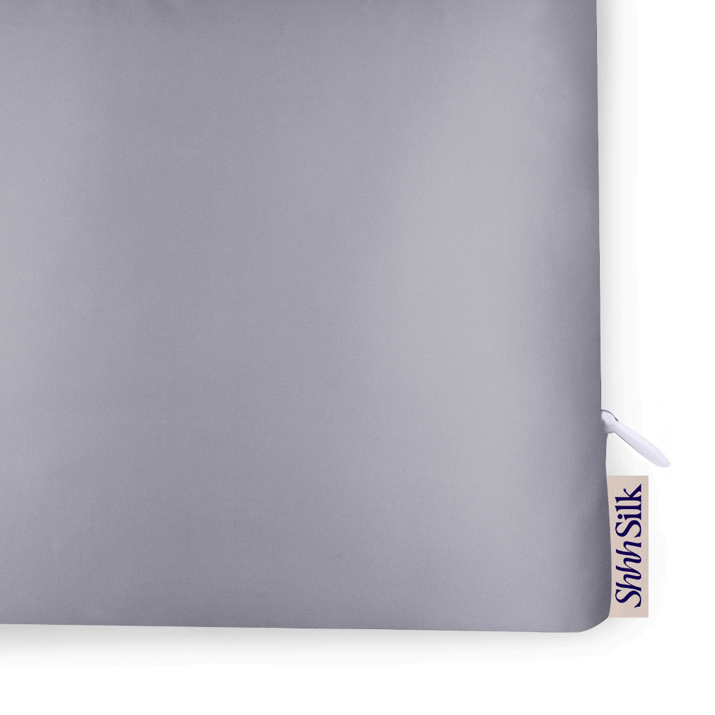Violet Grey Silk Pillowcase  - Queen Size - Zippered