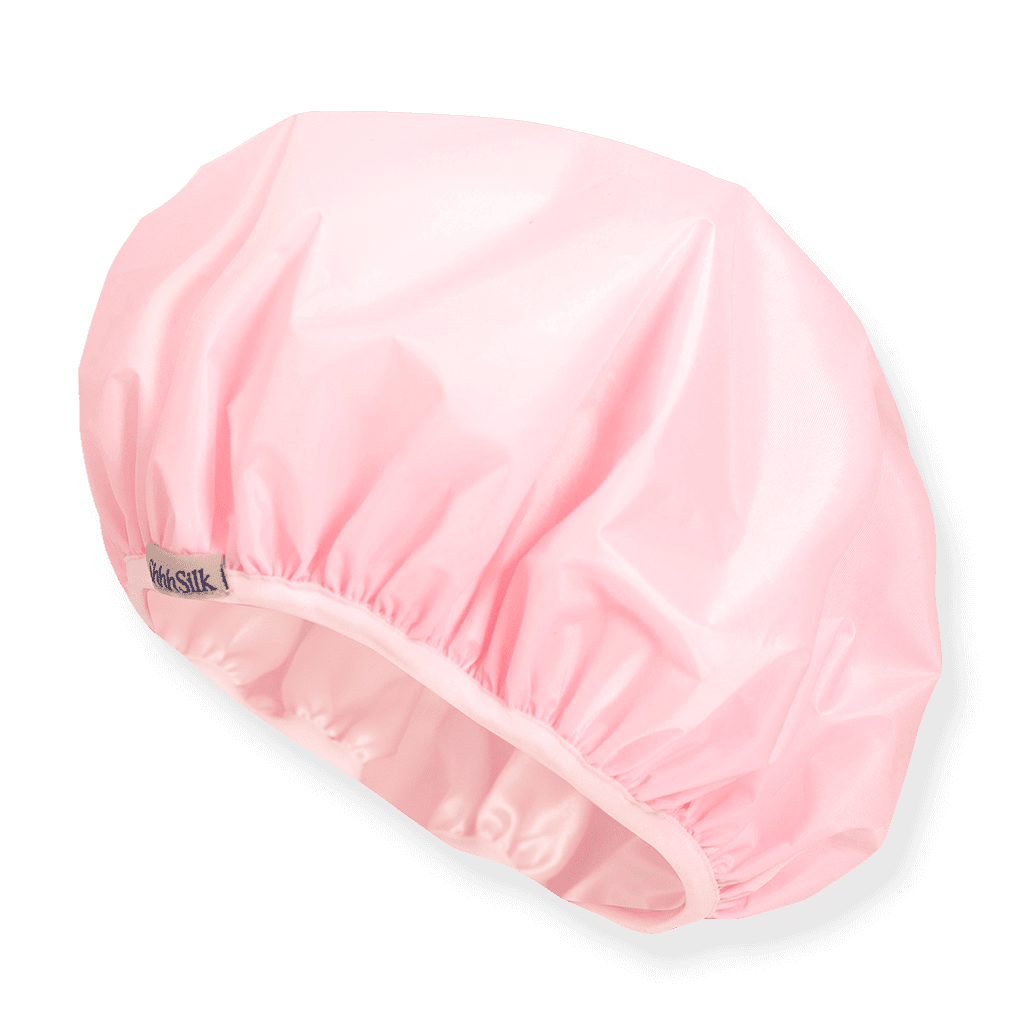 Pink Silk Lined Shower Cap