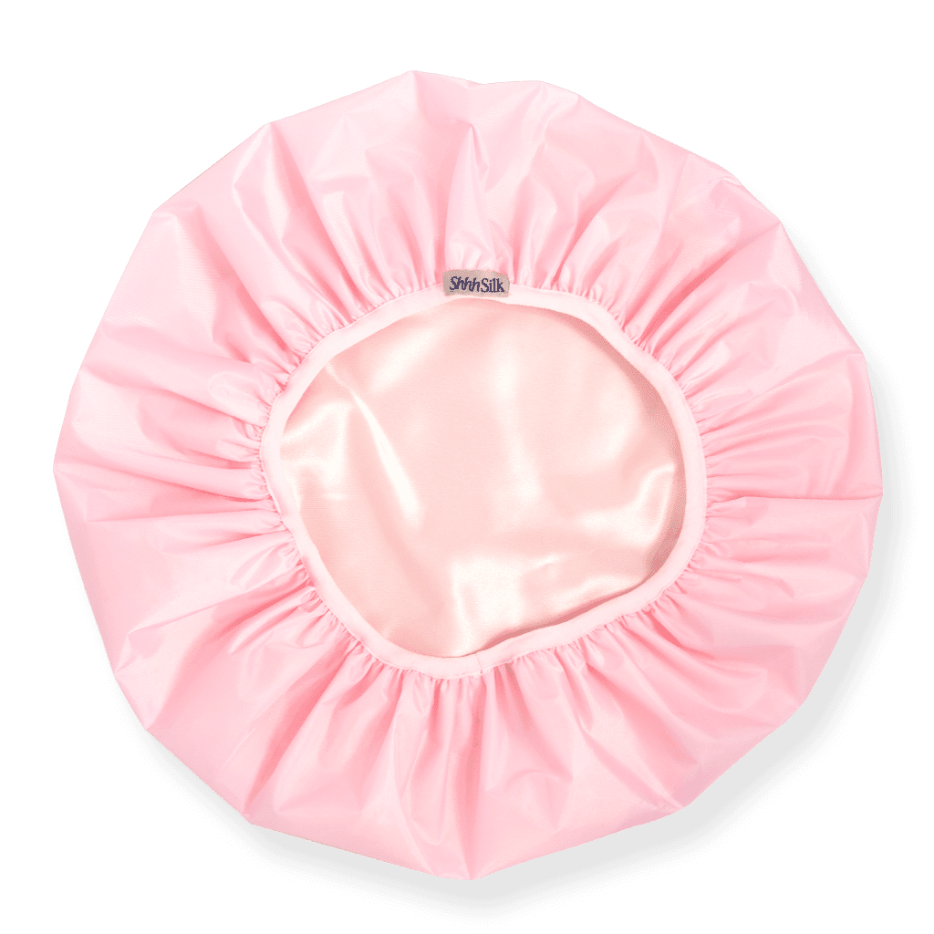 Pink Silk Lined Shower Cap - Ready To Ship Now