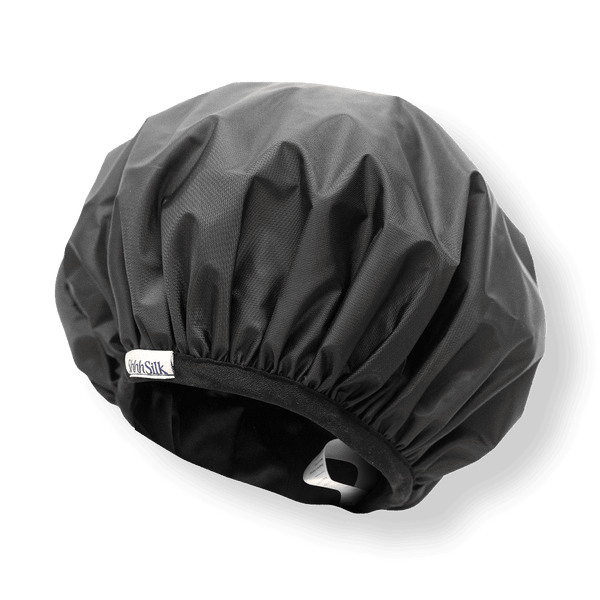 Black Silk Lined Shower Cap - Shhh Silk